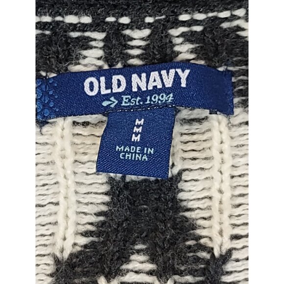 Old Navy Shawl Collar Cardigan Sweater Gray Cream Womens Medium Cozy Cabincore - Picture 3 of 6